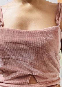 Pink Velvet Crop Top