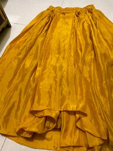 Saree Style Haldi Dress With Umbrella Jacket