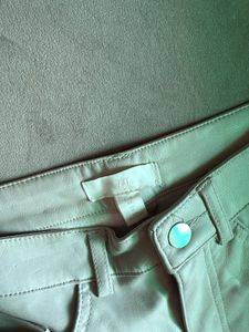 Stylish Beige Faux Leather Pants