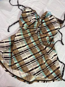 Stylish Plaid Bikini Top