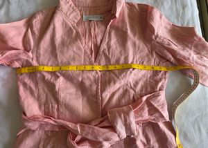 Pink Pleated Linen Top