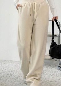 Cream Wide Leg Sweatpants