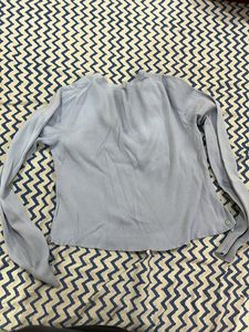 A Blue Woolen Crop Top