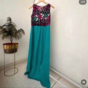 Geometric Print Maxi Dress