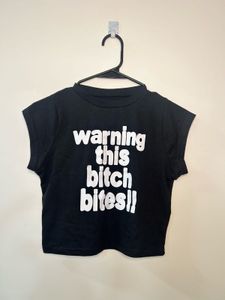 Black Graphic Cropped T-Shirt