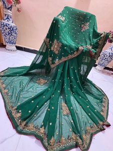 bridal  Green heavy handwork Saree