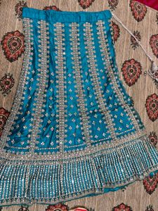 Stunning Embellished Teal Lehenga Skirt