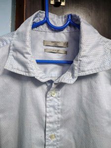 Mango blue Button-Down Shirt