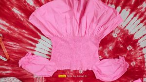 Cute Pink Puff Sleeve Top