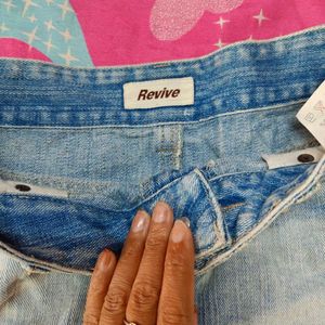 Distressed Denim Mini Skirt