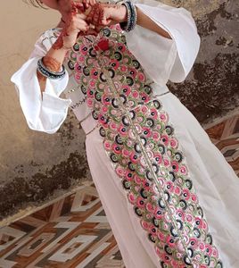 Girls' White Embroidered Suit