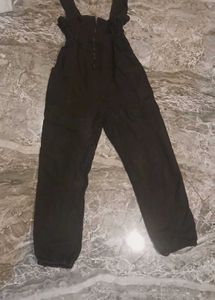 Dark Wash Denim Jumpsuit with Zipper