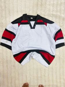Men's Hockey Jersey White Red Black