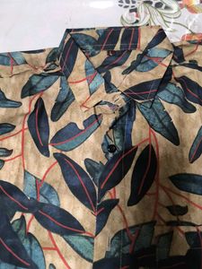 Leaf Print Casual Shirt