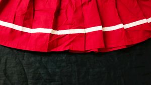 Red Pleated Mini Skirt
