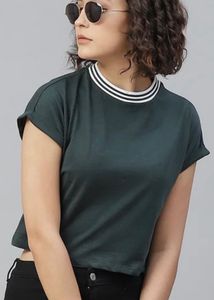 Green Striped Neck T-Shirt roadster