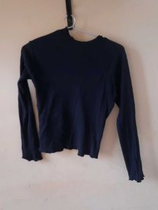 Navy Blue Long Sleeve Top