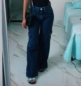 Blue Denim Cargo Jeans 🪼🦋