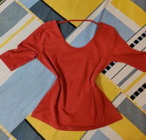 Red 3/4 Sleeve Top