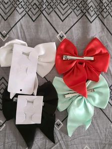 Set of 4 Satin Bow Hair Clips