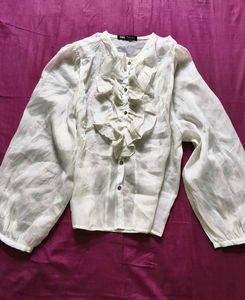 ZARA Sheer Ruffle top