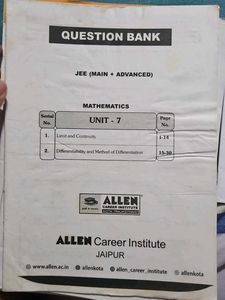 Allen Maths JEE Advanced and question banks