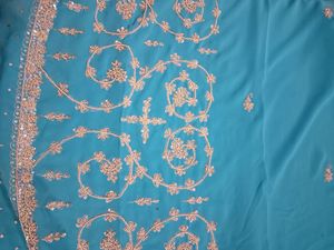 Zardozi Hand Work Saree With Blouse