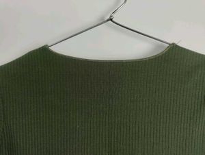 Long Sleeve Olive Green Top