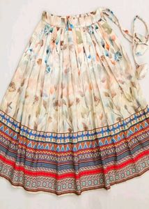 Boho Floral Print Crop Top &amp; Skirt Set