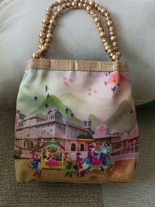 Unique Beaded Handle Clutch Bag