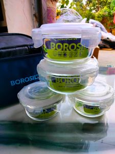 New Borosil Set Of 4 Lunch Box Se