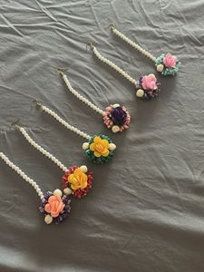 6 Floral Maang Tikka Set- wedding carnival
