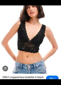 Black Lace Cropped Bralette