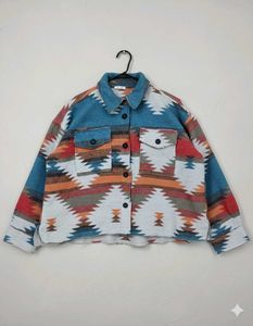 Patterned Cropped Jacket