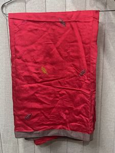 Red Embroidered Dupatta with cutwork