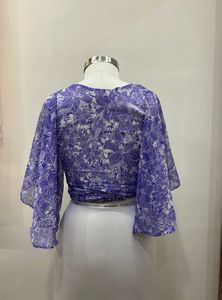 Floral purple tie up top