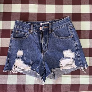 Distressed Denim Shorts