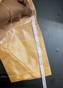 Elegant Pink Saree with Orange Border also bl