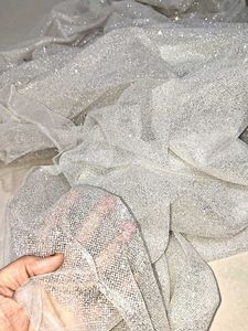 Imported Sparkling Silver Fabric
