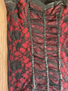 Gothic Red &amp; Black Lace tight fitted Top