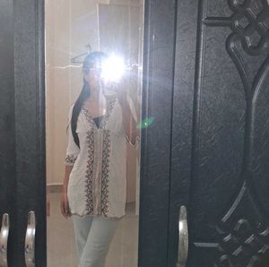 Embroidered White Boho Top