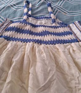 Boho Style Embroidered White Gown