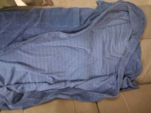 Blue Textured bathrobe unisex freezise