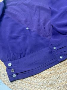 Elegant Purple V-Neck Crop Top