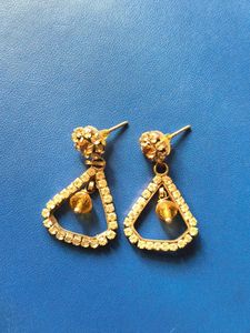 Yellow Stone Triangle Earrings