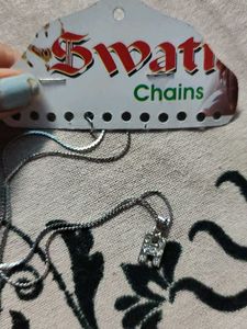 Silver Letter Pendant Necklace( h )