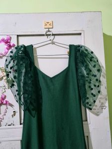 Stylish Green Fitted Bodycon Dress Women