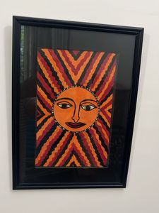 Set of 6 Framed Ethnic Art in wood frame