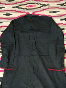 Black Kurta with Red Embroidery