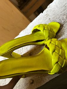 Lime Braided Heel Sandals